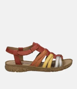 Josef Seibel Comfortable Red Multi Strappy Sandals