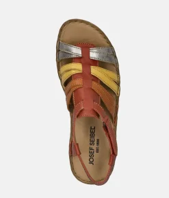 Josef Seibel Comfortable Red Multi Strappy Sandals