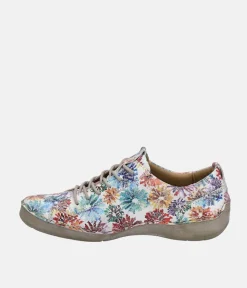 Josef Seibel Lovely Multicolour Floral Leather Lace Up Shoe