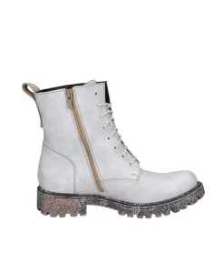 Josef Seibel Military Style Off White Boots