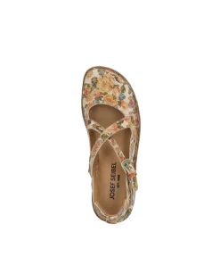 Josef Seibel Pretty Beige Floral Closed Toe Sandals