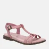 Josef Seibel Pretty Pink T-Strap Leather Sandals