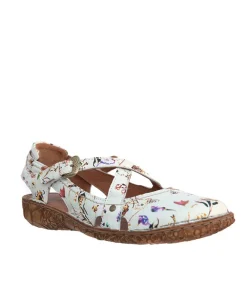 Josef Seibel Pretty White Floral Closed Toe Sandals