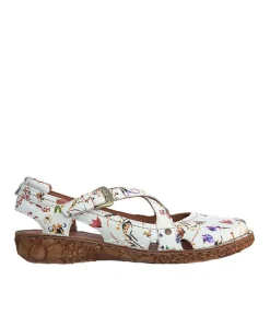 Josef Seibel Pretty White Floral Closed Toe Sandals