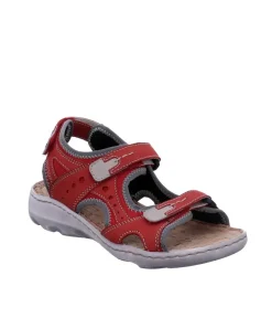 Josef Seibel Red Leather Walking Sandal