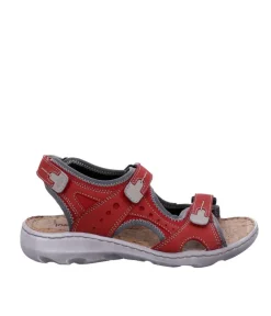Josef Seibel Red Leather Walking Sandal