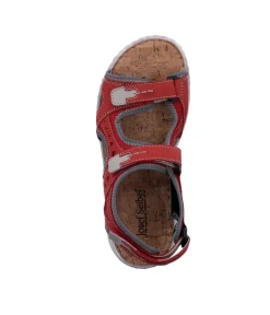 Josef Seibel Red Leather Walking Sandal