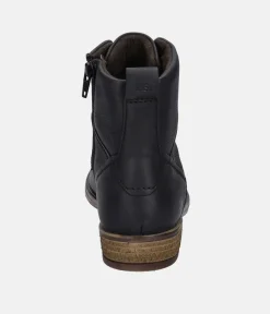 Josef Seibel Smart Black Leather Ankle Boots