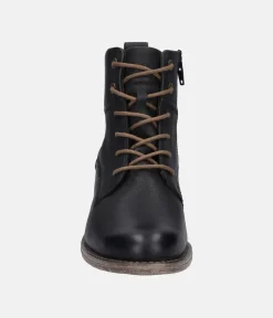 Josef Seibel Smart Black Leather Ankle Boots