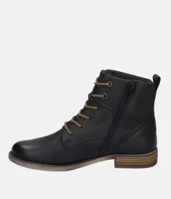 Josef Seibel Smart Black Leather Ankle Boots