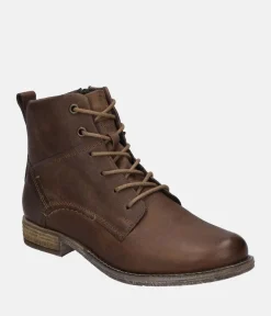 Josef Seibel Smart Brown Leather Ankle Boots