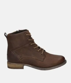 Josef Seibel Smart Brown Leather Ankle Boots