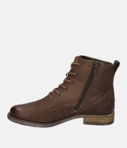 Josef Seibel Smart Brown Leather Ankle Boots