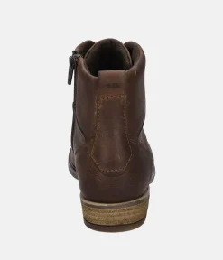Josef Seibel Smart Brown Leather Ankle Boots