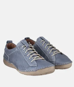 Josef Seibel Stylish Blue Leather Lace Up Shoe