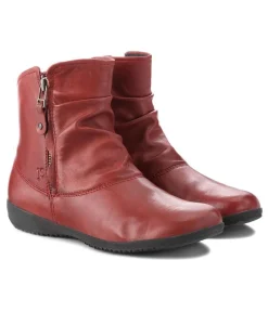 Josef Seibel Stylish Carmine Red Leather Slouch Boots