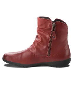 Josef Seibel Stylish Carmine Red Leather Slouch Boots