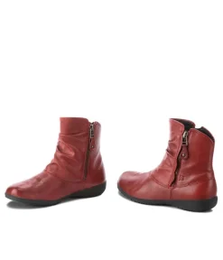 Josef Seibel Stylish Carmine Red Leather Slouch Boots