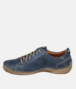 Josef Seibel Stylish Ocean Blue Leather Lace Up Shoe