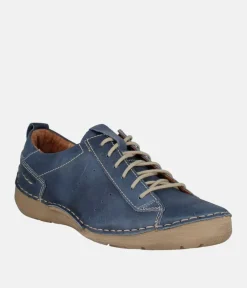 Josef Seibel Stylish Ocean Blue Leather Lace Up Shoe