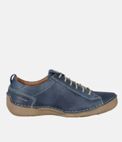 Josef Seibel Stylish Ocean Blue Leather Lace Up Shoe