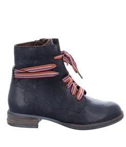 Josef Seibel Trendy Lace Up Navy Combat Boots