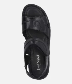 Josef Seibel Versatile Black Leather Walking Sandal
