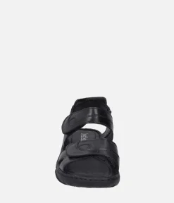 Josef Seibel Versatile Black Leather Walking Sandal