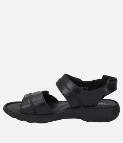Josef Seibel Versatile Black Leather Walking Sandal
