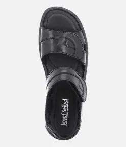 Josef Seibel Versatile Black Leather Walking Sandal
