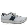 Josef Seibel White/Navy Leather Fashion Trainer