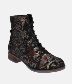 Josef Siebel Gorgeous Black Multi Lace Up Boots