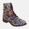 Josef Siebel Gorgeous Floral Print Lace Up Boots