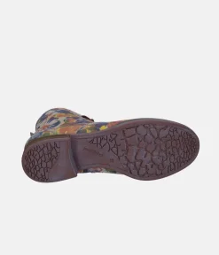 Josef Siebel Gorgeous Floral Print Lace Up Boots