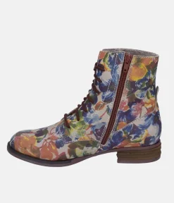 Josef Siebel Gorgeous Floral Print Lace Up Boots