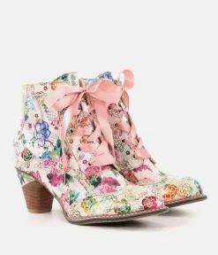 Laura Vita Beautiful Floral Ankle Boots