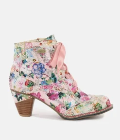Laura Vita Beautiful Floral Ankle Boots