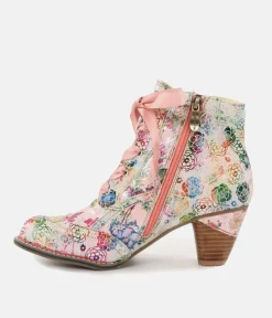 Laura Vita Beautiful Floral Ankle Boots