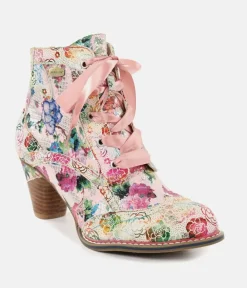 Laura Vita Beautiful Floral Ankle Boots