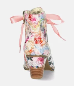 Laura Vita Beautiful Floral Ankle Boots