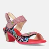 Laura Vita Cute Red Block Heel Sandals