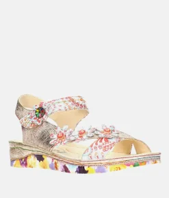 Laura Vita Cute Rose Gold Multi Sandals