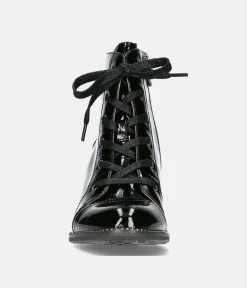 Laura Vita Dressy Black Patent Ankle Boots