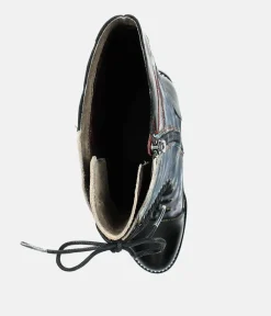 Laura Vita Exquisite Black Floral High Heel Boots