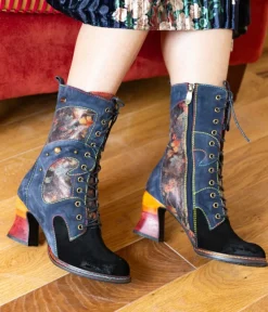 Laura Vita Fabulous Navy Multi Midi Boots