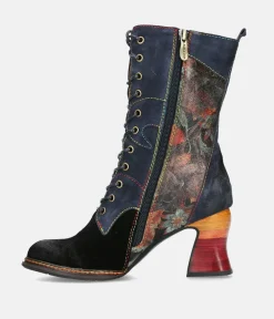 Laura Vita Fabulous Navy Multi Midi Boots