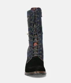 Laura Vita Fabulous Navy Multi Midi Boots
