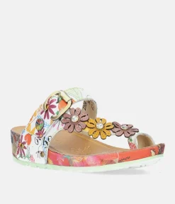 Laura Vita Floral Toe Post Sandals