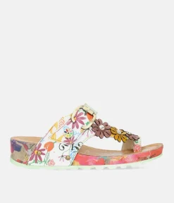 Laura Vita Floral Toe Post Sandals