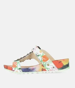 Laura Vita Floral Toe Post Sandals